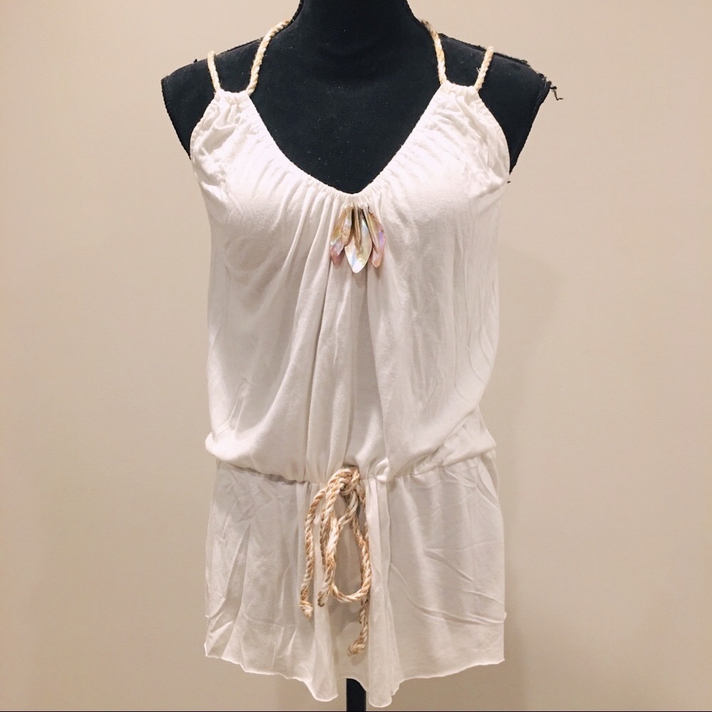 🆑E🅰️®️🅰️N©️E Tank Top with shell embellishments